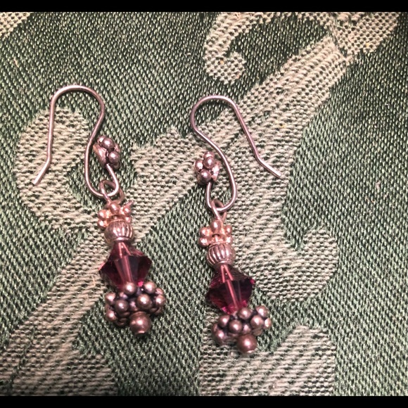 Bracelet w/ Swarovski Crystal Sterling Silver- Toggle Clasp - 7" Garnet Color - Picture 4 of 7